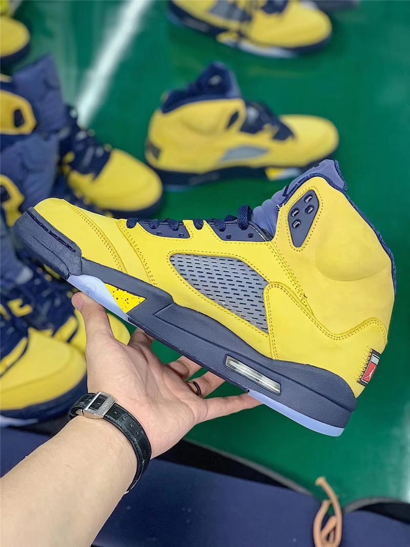 PK GOD Air Jordan 5 V Retro SP Inspire Michigan Amarillo Navy retail materials ready to ship